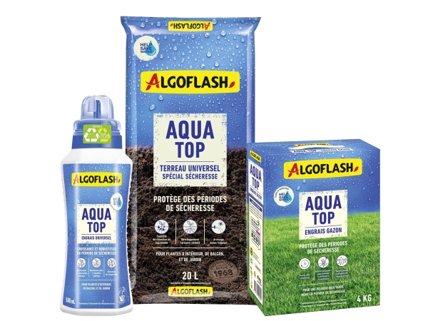Gamme Aqua Top Algoflash : engrais et terreau