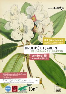 Colloque : Droit(s) et jardin, de l'humain à l'universel Colloque : Droit(s) et jardin, de l'humain à l'universel