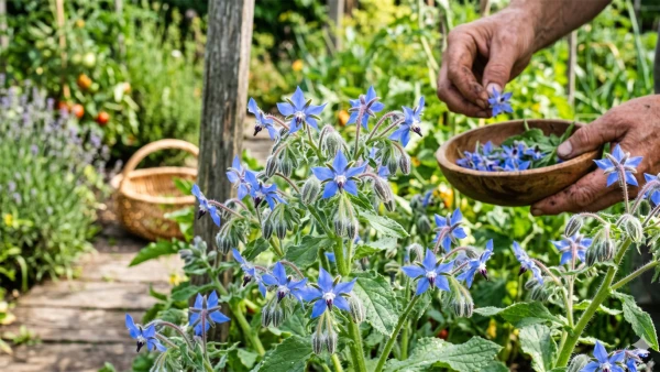 Bourrache officinale, une fleur qui attire les abeilles