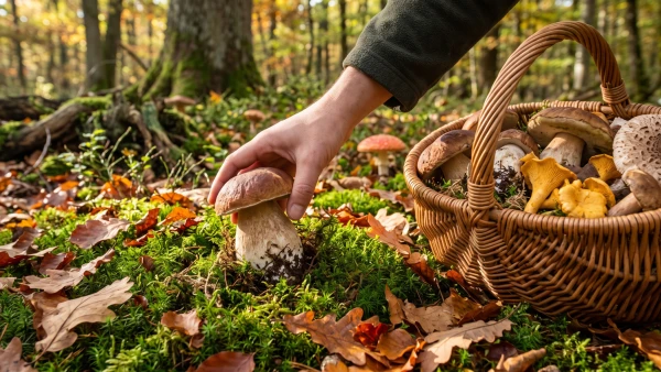 Cueillette de champignons en septembre