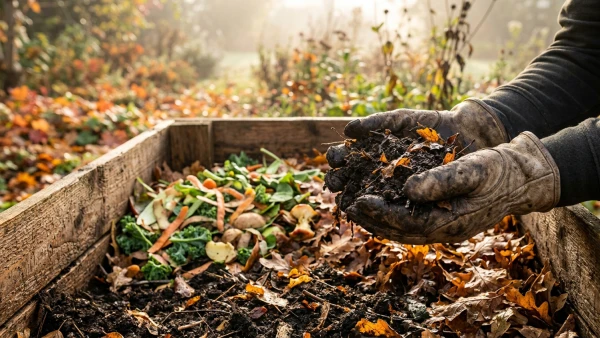 Equilibrez mati�res vertes et feuilles mortes au compost