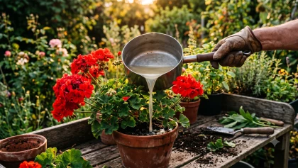 Eau de cuisson pour g�raniums : un engrais naturel et gratuit