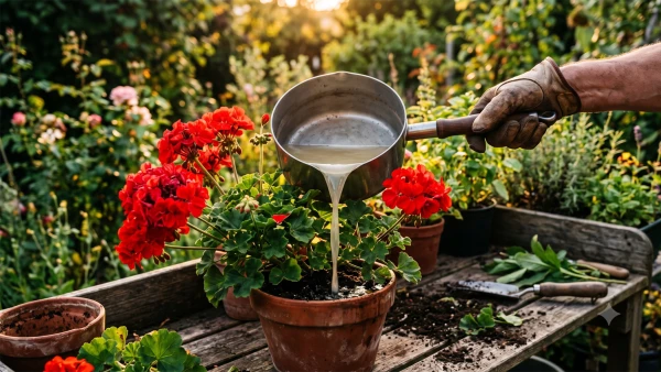 Eau de cuisson pour g�raniums : un engrais naturel et gratuit