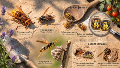Les gu�pes en France : identifier les esp�ces pr�sentes au jardin