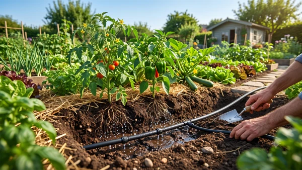 Irrigation automatique souterraine au potager