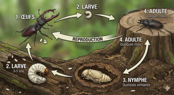 Cycle de vie du Lucanus cervus