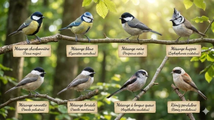 Les m�sanges en France : identifier et aider les oiseaux de nos jardins