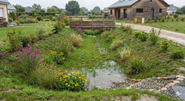 Noue paysag�re : la solution pour g�rer l'eau de pluie