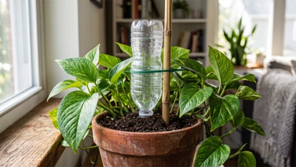 Partez tranquille : l'astuce magique de la bouteille d'eau pour vos plantes !