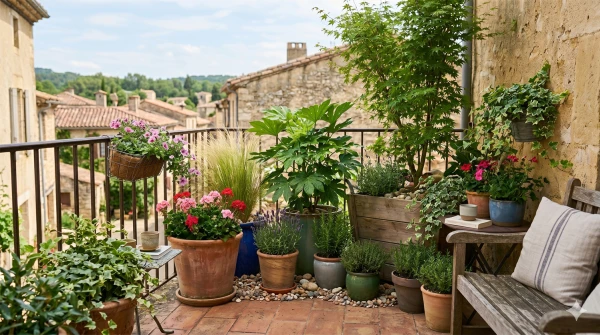 Composer un d�cor v�g�tal harmonieux avec des plantes en pot