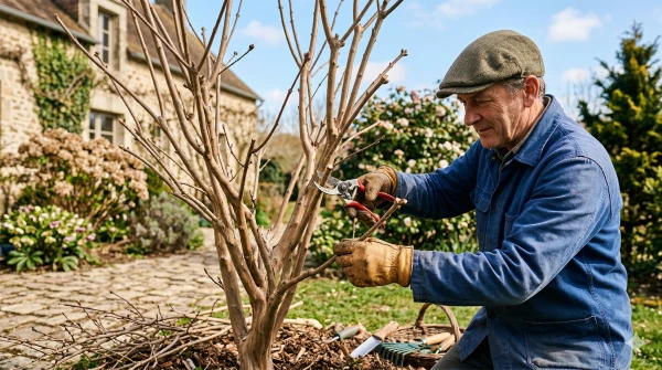 Taille au printemps du Lilas des Indes