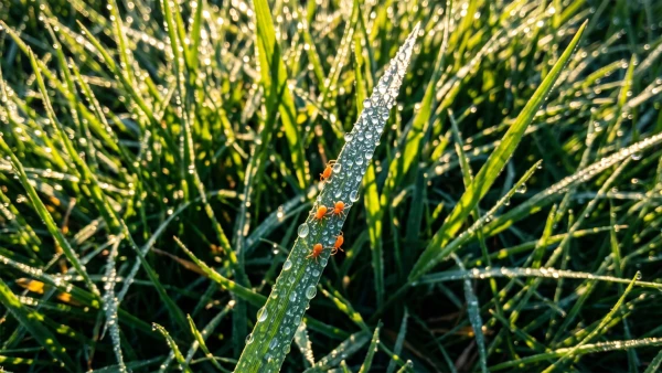Les ao�tats dans l'herbe du jardin