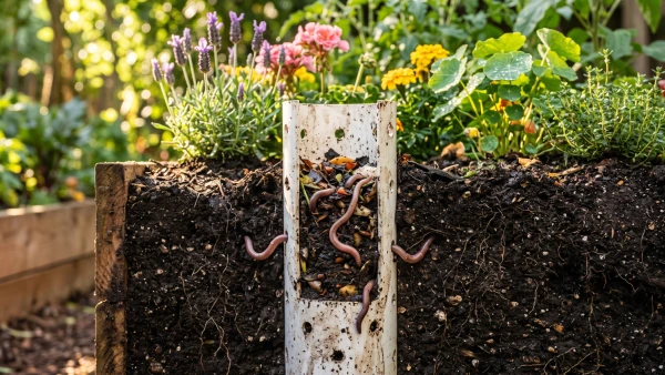 Tour � vers en PVC au potager