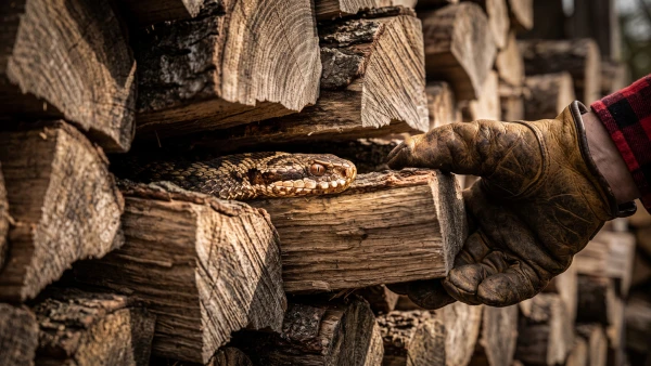 Vip�res dans le bois de chauffage : prudence