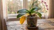 Votre orchid�e a les feuilles qui jaunissent ? Le bon r�flexe pour la sauver