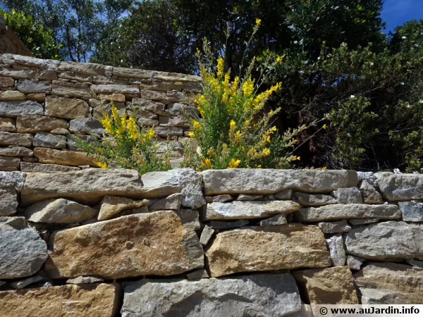 Un mur de soutènement en pierres de St Cyr