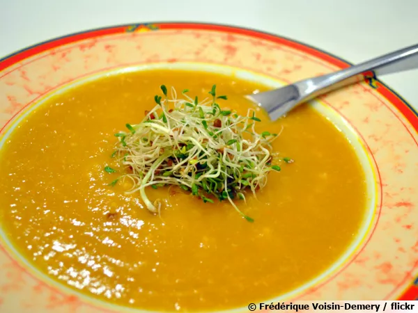 Soupe de lgumes aux graines germes et flocons d'avoine