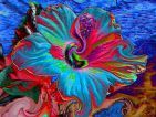 Véronique LANGLOIS, Hibiscus bleu