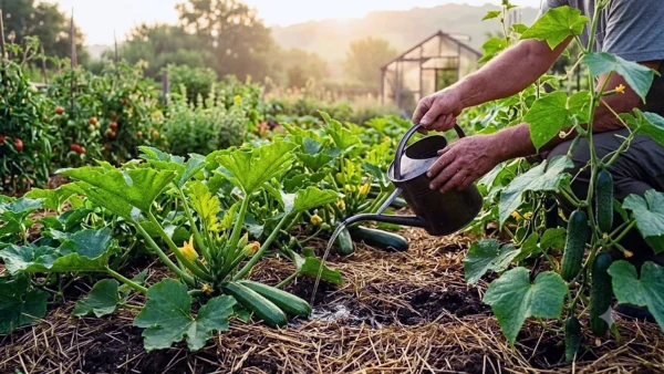 Arrosage des courgettes et concombres : le bon moment en �t�