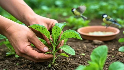 En avril, ce simple point d'eau attire des alli�s naturels qui �liminent les pucerons au potager