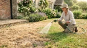 Canicule au jardin : les bons r�flexes pour prot�ger un gazon qui brunit et favoriser sa reprise