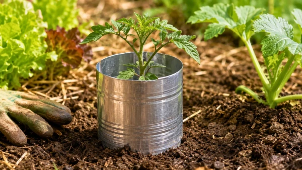 Collerette en canette autour d'une tomate