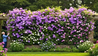 Cette plante grimpante demande peu d'entretien et offre une floraison abondante