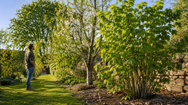 Noisetier, amandier et ch�taignier : un coin du jardin transform�
