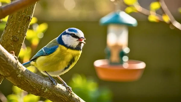 M�sange bleue dans un jardin