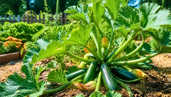 Courgettes au potager : emplacement id�al pour une r�colte abondante