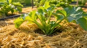 En mai, ce que font certains jardiniers au pied des courgettes garde le sol frais plus longtemps
