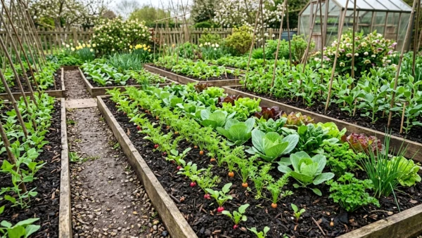 En mars, ce petit potager pr�pare des r�coltes continues tout au long du printemps