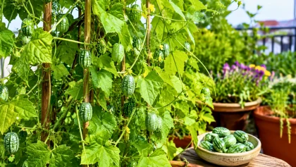 Cette astuce avec le cucamelon transforme un simple treillis en r�colte de mini-past�ques