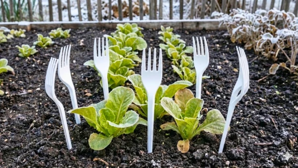 Fourchettes en plastique : protection anti-nuisibles potager