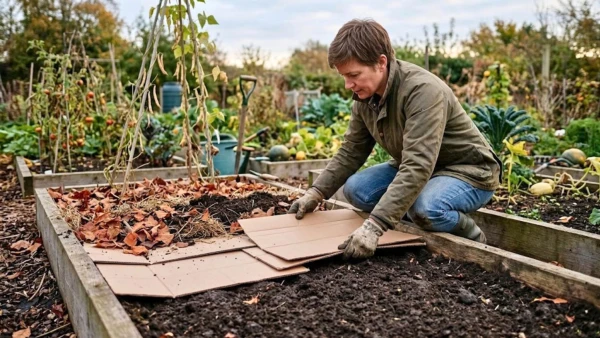 Carton au potager en automne : pr�parer le sol avant l'hiver