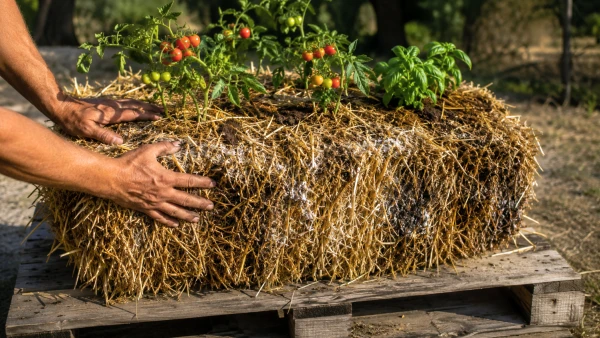 Potager sur botte de paille : les bons gestes pour �viter une r�colte rat�e
