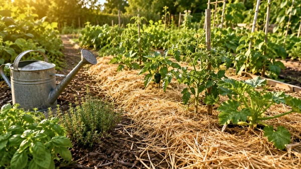 Paillage naturel pour potager r�sistant � la chaleur