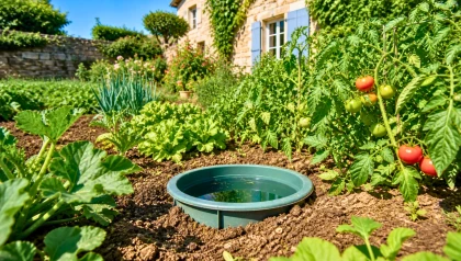 Au potager, ce vieux seau permet de garder le sol humide plus longtemps sans arroser davantage