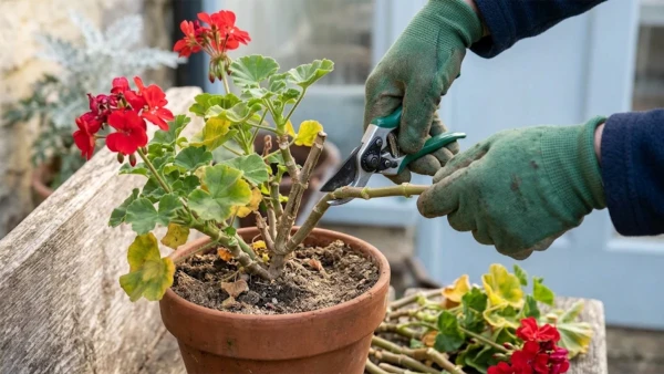 G�raniums en automne : les bons gestes pour pr�parer leur hivernage avant le gel