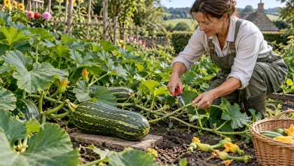 En septembre, tailler certaines courges au bon endroit peut soutenir leur croissance avant la r�colte