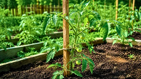 Tuteurer les tomates au bon moment pour prot�ger les plants