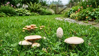 Votre pelouse peut abriter de d�licieux champignons comestibles � reconna�tre avec grande prudence