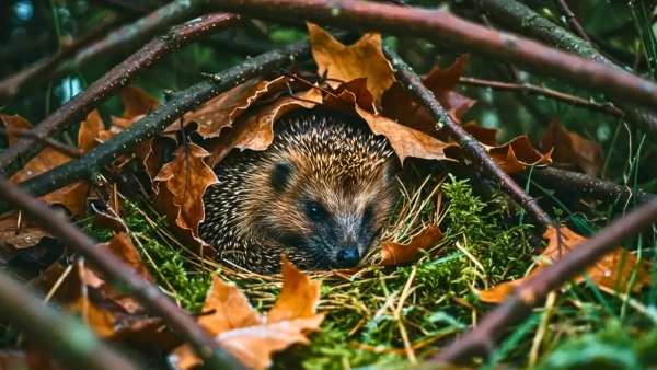 H�risson dans son abri naturel