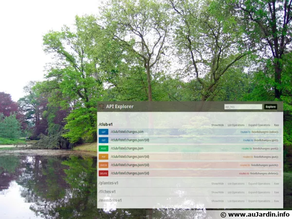 API Jardin pour applications web