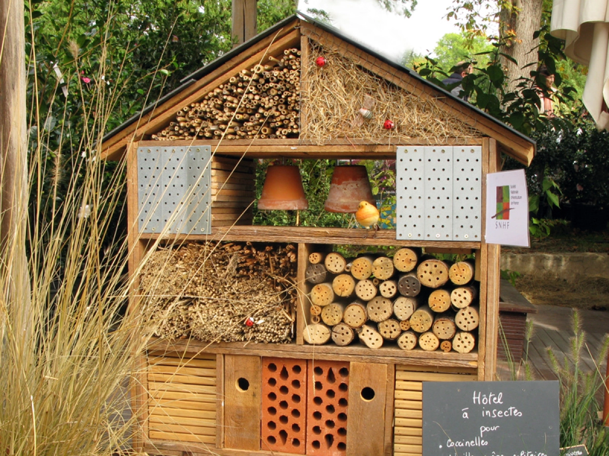 Petit Hôtel à Insectes En Bois – 15x14x11 Cm – Pour Jardin, Biodiversité Et Pollinisation