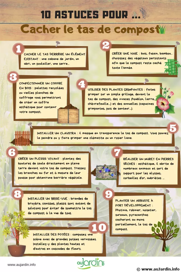 10 astuces pour cacher le tas de compost