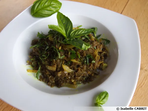 Aubergines rpes au basilic