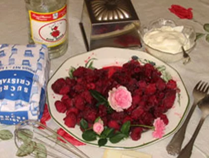 Bavarois framboises-roses