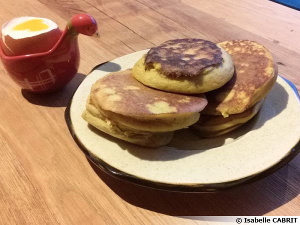 Blinis au potiron et œuf à la coque