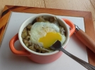 Cassolette d'aubergine et uf cocotte